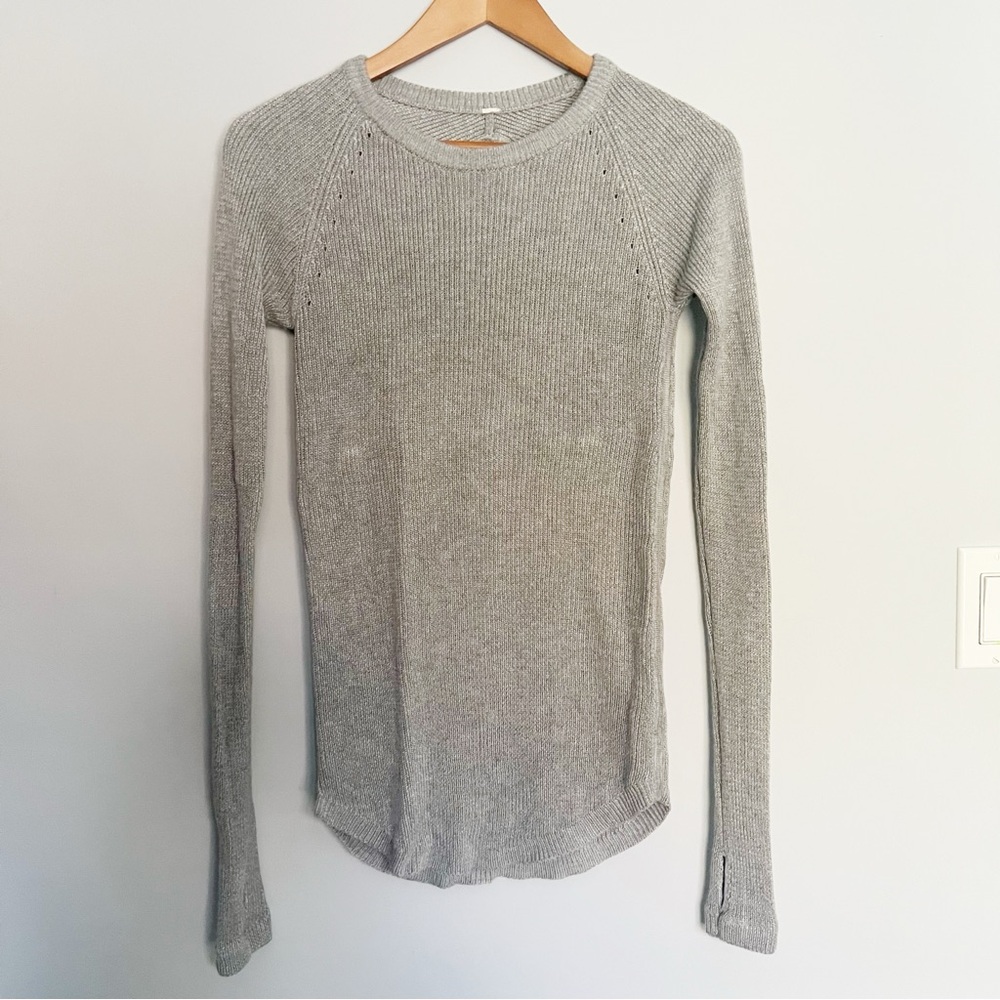 Lululemon Cabin Yogi Long Sleeve Heathered Medium Grey Size 6